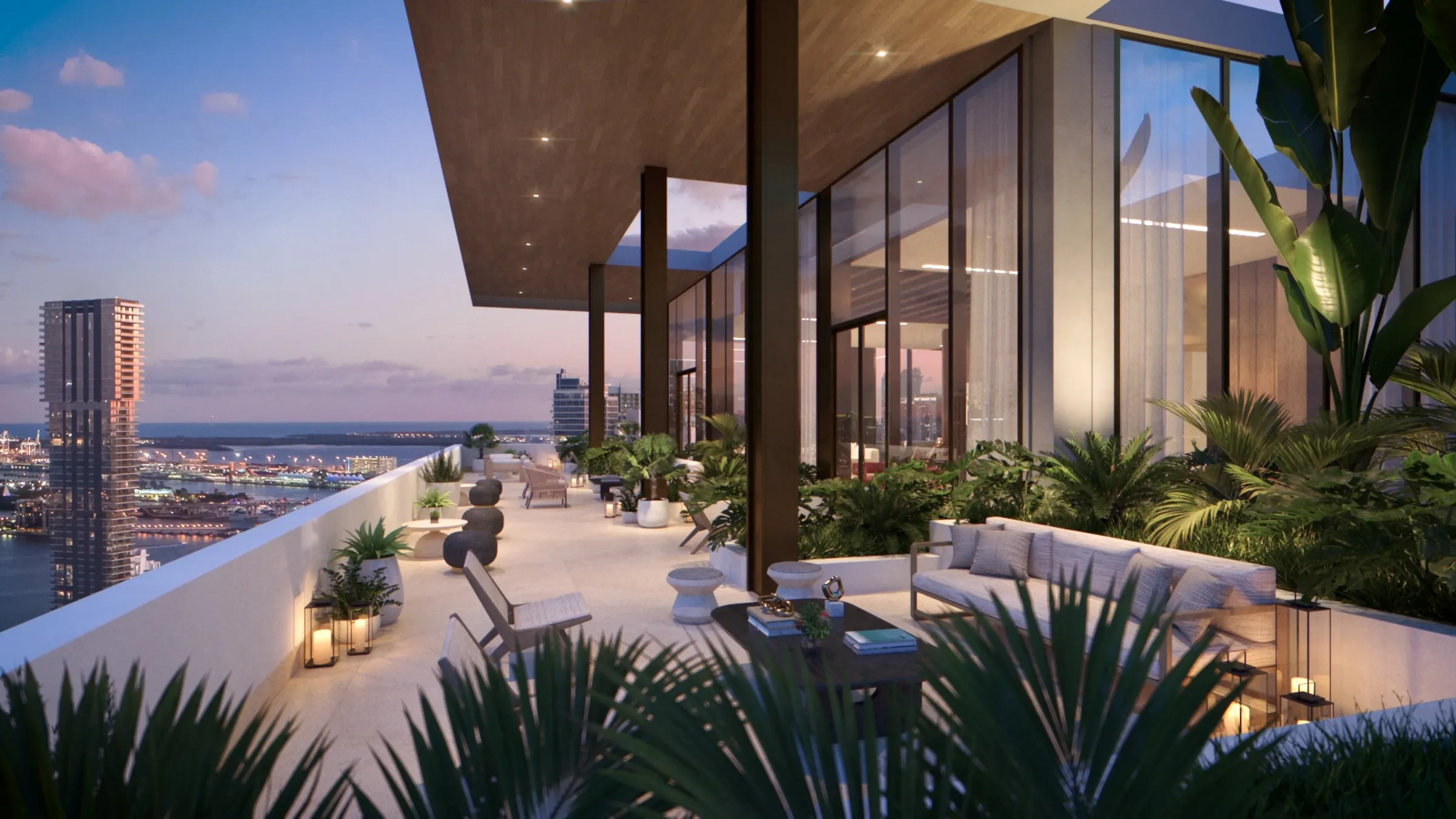 La icónica torre de 60 pisos de Forma Miami en Biscayne Boulevard